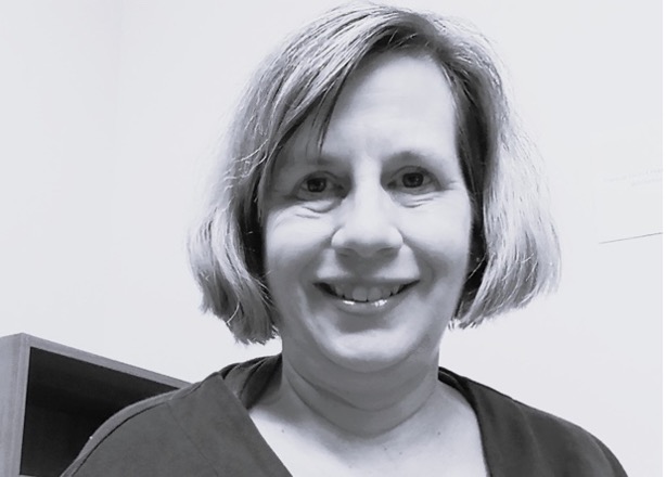 Diane Weidner Black-and-white portrait of Dr. Diane Weidner. She has short hair that falls just below her ears and is wearing a shirt that appears dark gray in the picture.