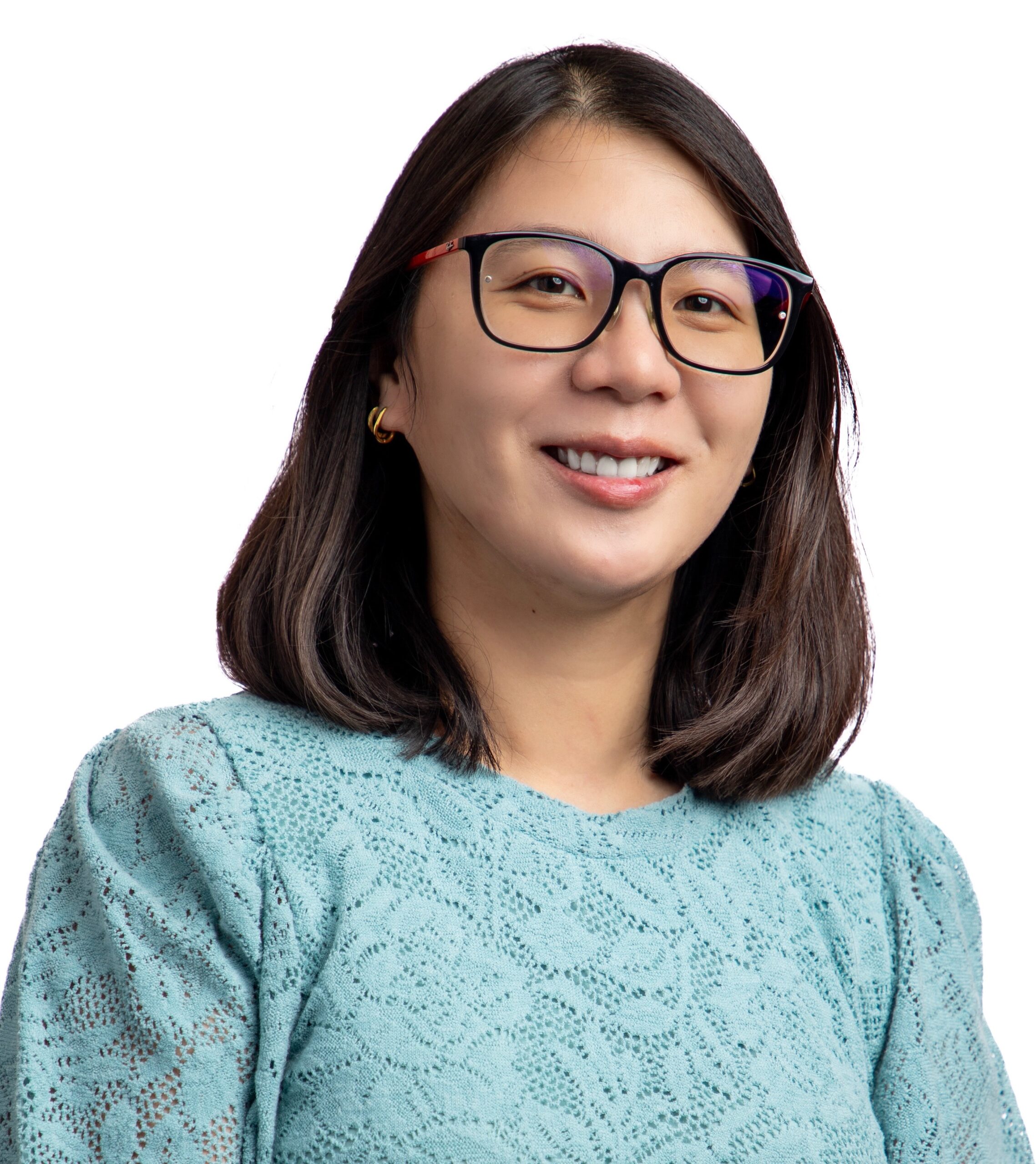 Szu-Wei Chen Portrait of Dr. Szu-Wei Chen against a white background. She is wearing black-framed glasses and a long-sleeved turquoise blouse, with shoulder-length dark brown hair.